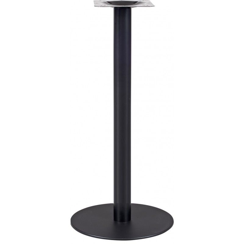 Base de mesa BOMBAY, tubo redondo, negra, base de acero de 8 mm. 45 cms de diámetro, altura 110 cms
