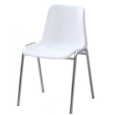 Silla CARCASA, apilable, cromada, polipropileno blanco 6 sillas