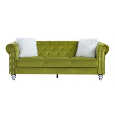 Sofá CHESTER STYLE, 3 plazas, tapizado velvet verde 38