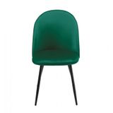 Silla MAGDA NEW, metal, tapizado velvet verde 4 sillas