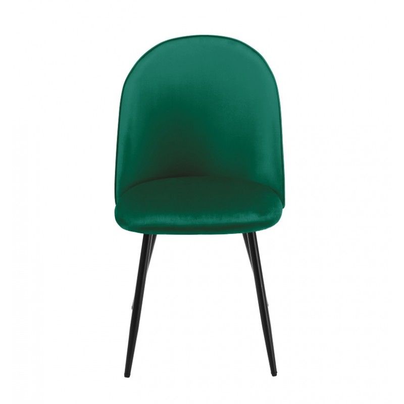Silla MAGDA NEW, metal, tapizado velvet verde 4 sillas