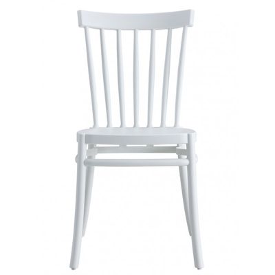 Silla MILOS, apilable, tratamiento anti UV, polipropileno blanco 4 sillas