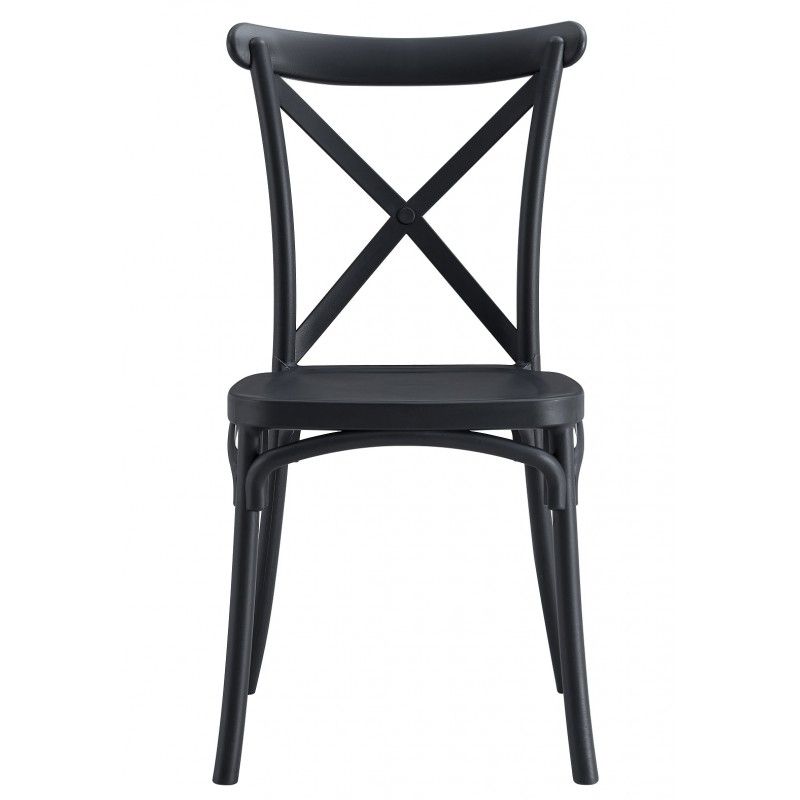 Silla CORFÚ, apilable, tratamiento anti UV, polipropileno antracita 4 sillas