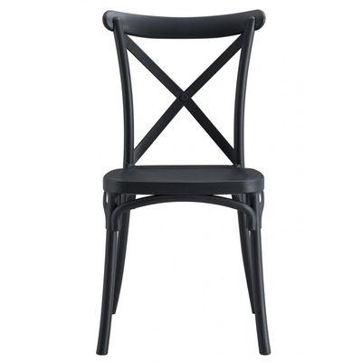 Silla CORFÚ, apilable, tratamiento anti UV, polipropileno antracita 4 sillas