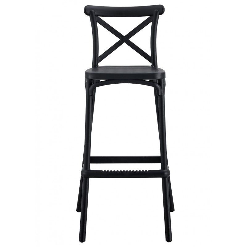 Taburete CORFÚ, tratamiento anti UV, polipropileno antracita 4 taburetes