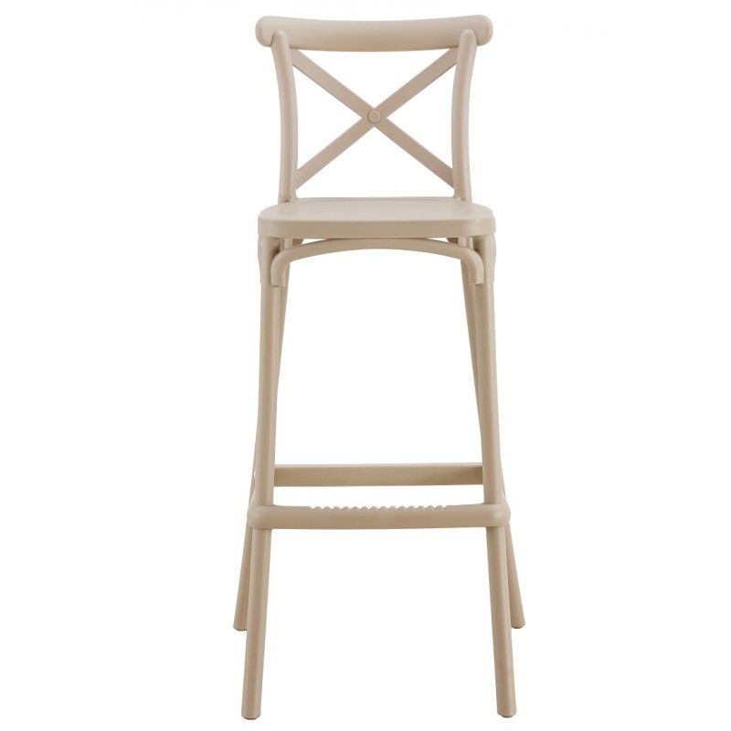 Taburete CORFÚ, tratamiento anti UV, polipropileno tórtora 4 taburetes