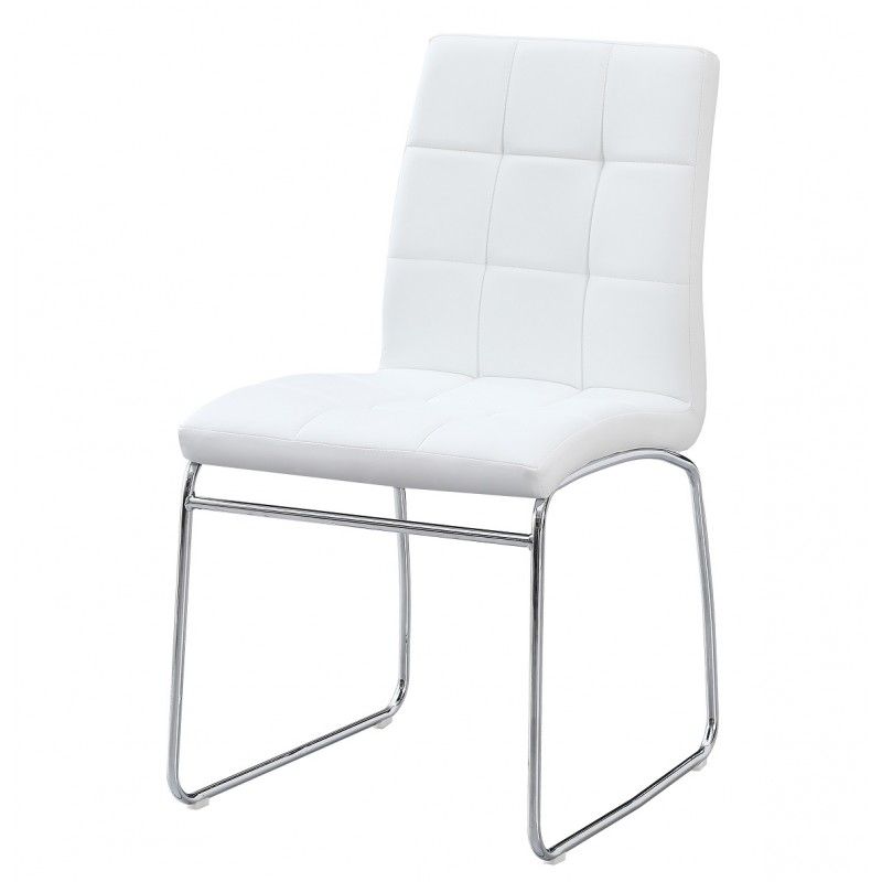 Silla BERTA, cromada, similpiel blanca 2 UND
