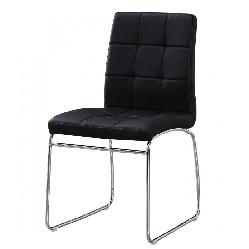 Silla BERTA, cromada, similpiel blanca 2UND