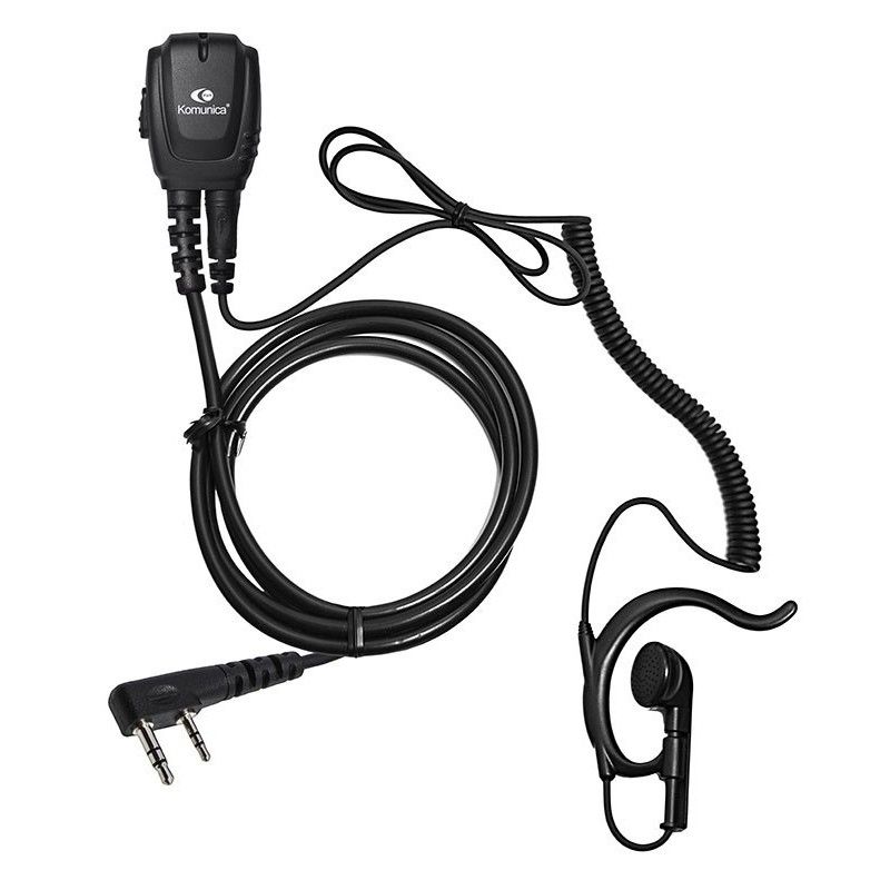 Micro-Auricular cable rizado y orejera ergonómica compatible con Kenwood Nexedge