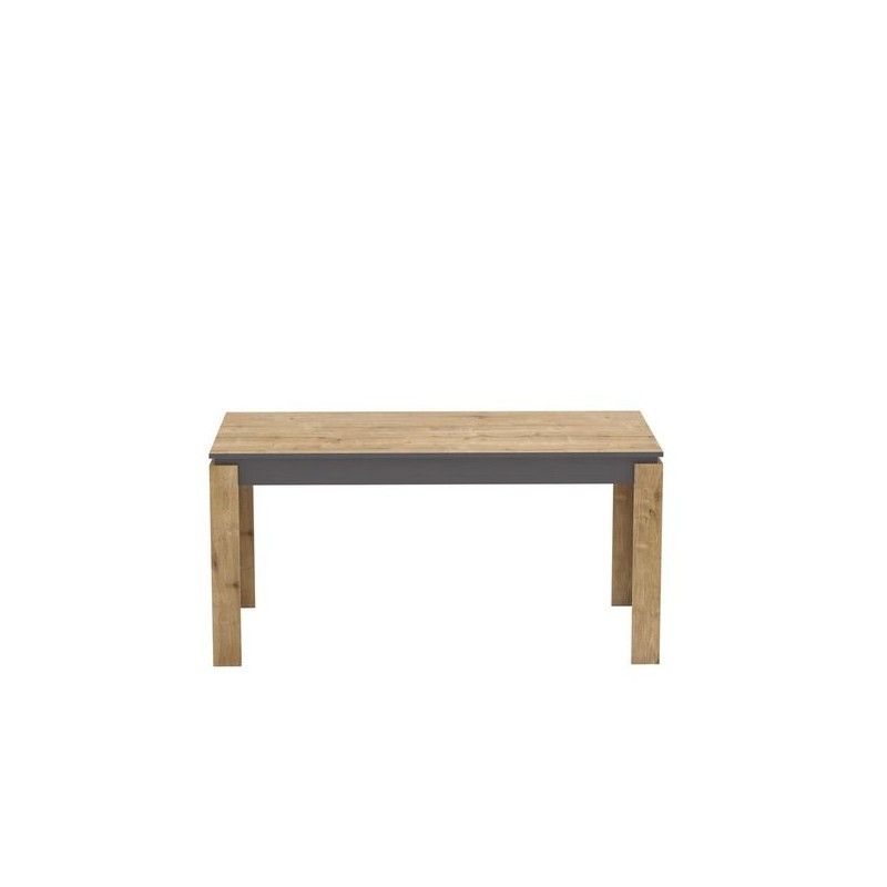 Mesa de comedor PHILIPPA, biIaminado roble con gris oscuro, 160 x 80 cms.