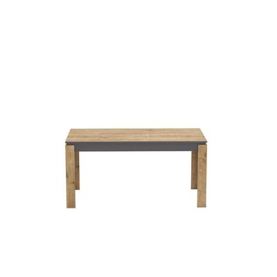Mesa de comedor PHILIPPA, biIaminado roble con gris oscuro, 160 x 80 cms.