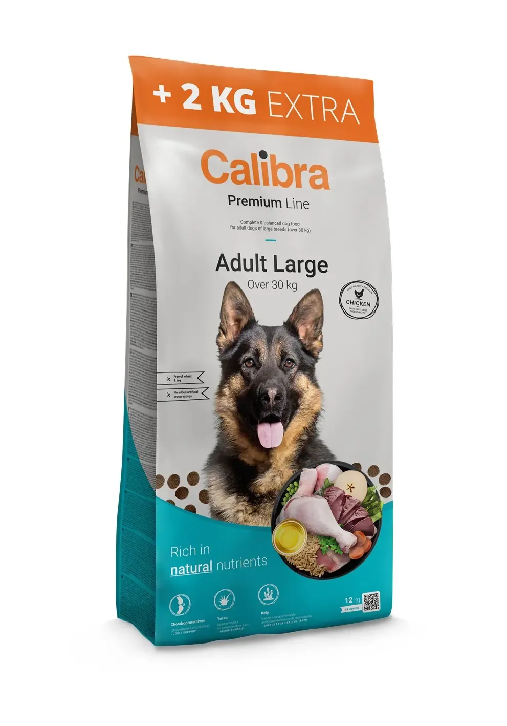 CALIBRA DOG PREMIUM LINE ADULT LARGE POLLO 12+2KG