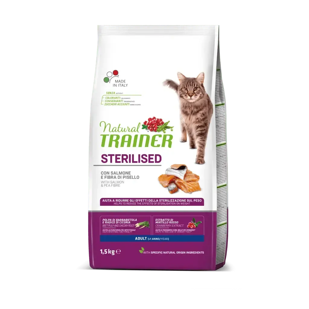 NATURAL TRAINER FELINE ADULT STERIL SALMON 10KG (NDR)