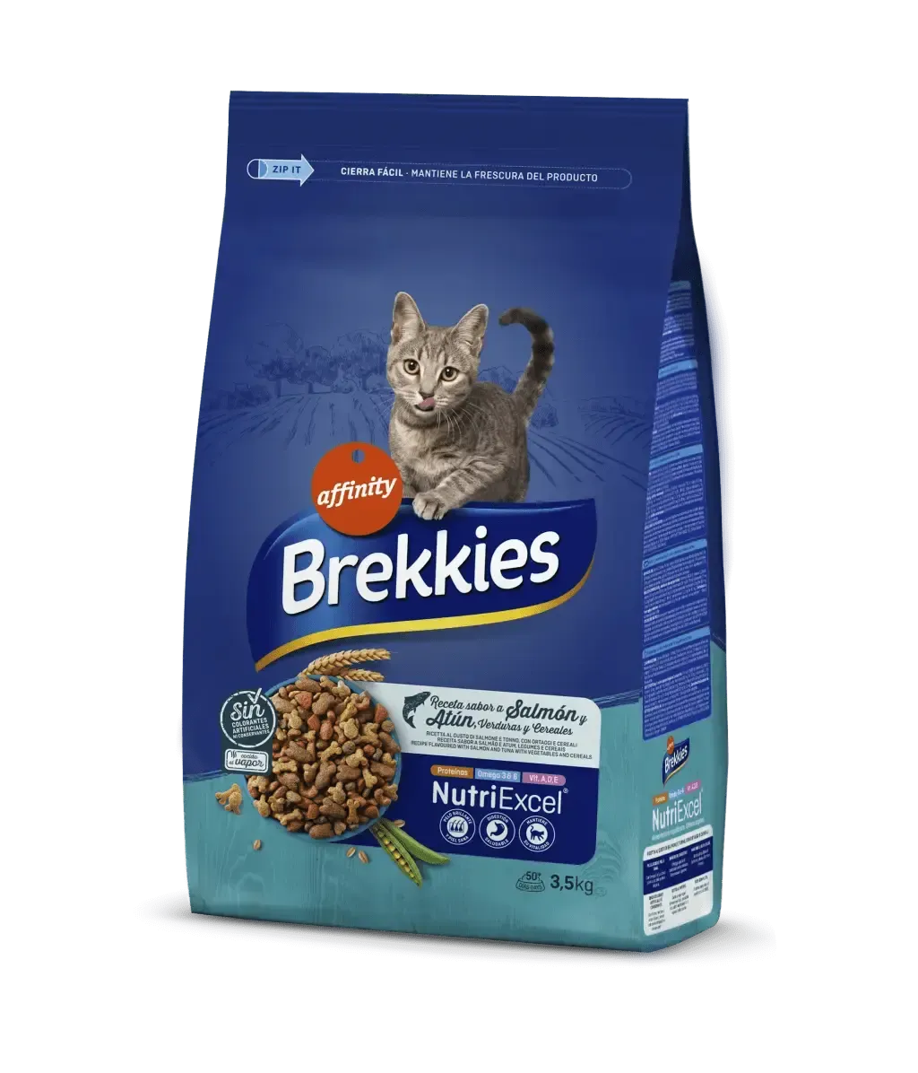 BREKKIES EXCEL FELINE ADULT RECETA SALMON 3,5KG (NDR