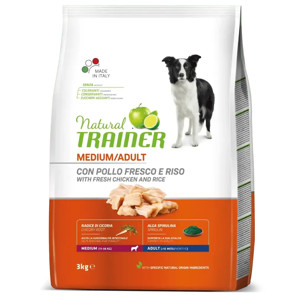 NATURAL TRAINER CANINE ADULT MEDIUM POLLO 3KG (NDR)