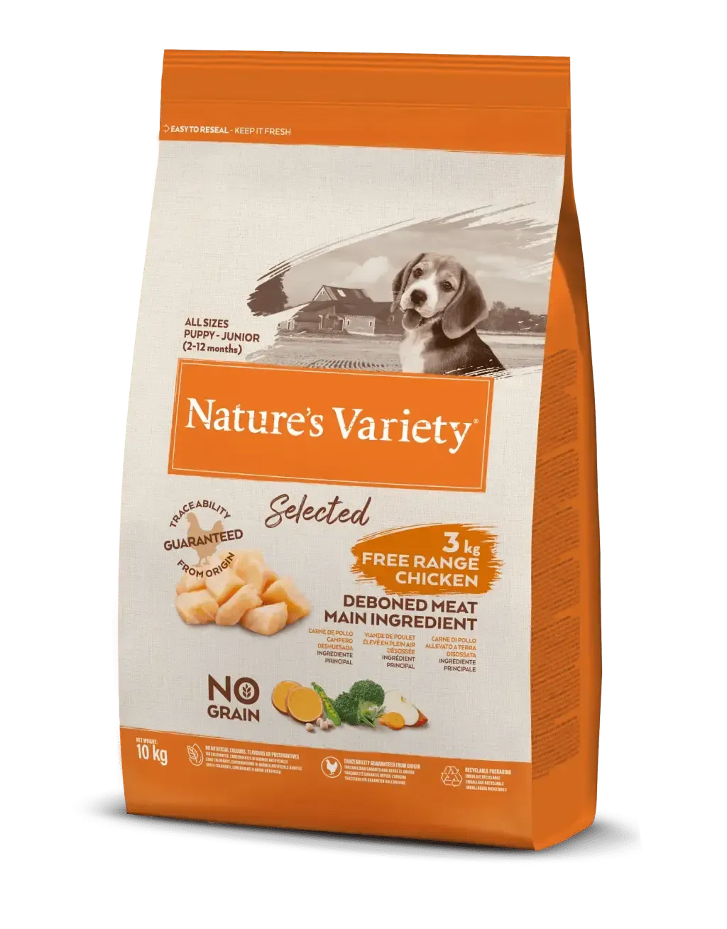 NATURE'S V SELECTED CANINE PUPPY POLLO 10KG (NDR)
