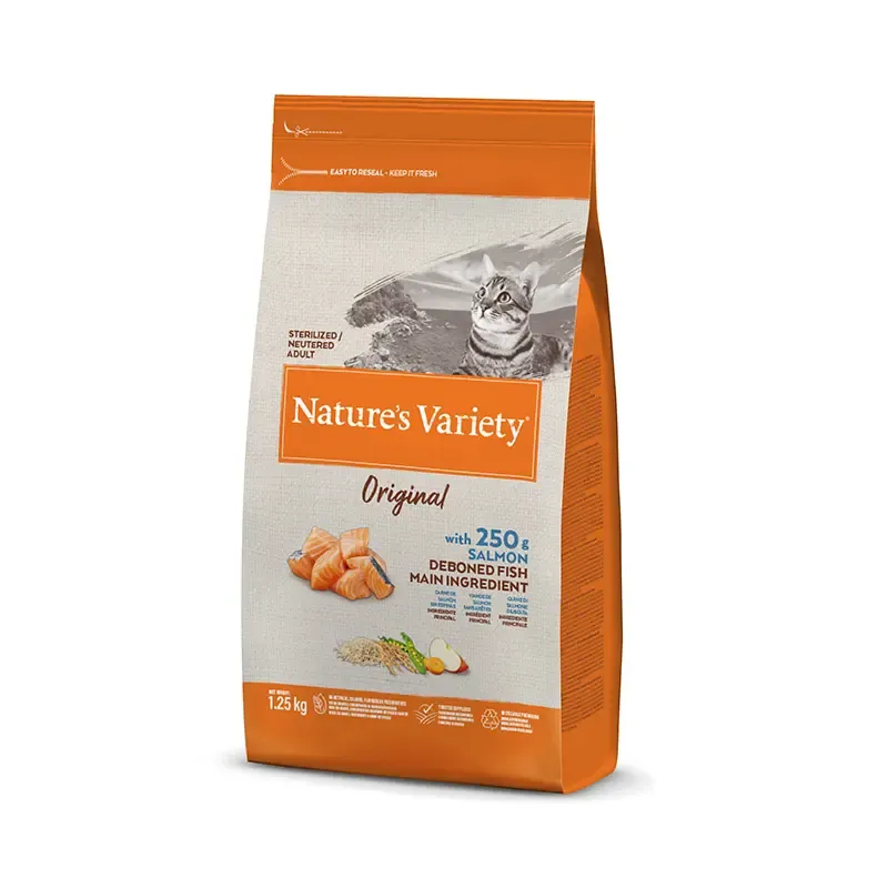 NATURE'S V ORIGIN FELINE ADULT STER SALMO 1,25KG (NDR)