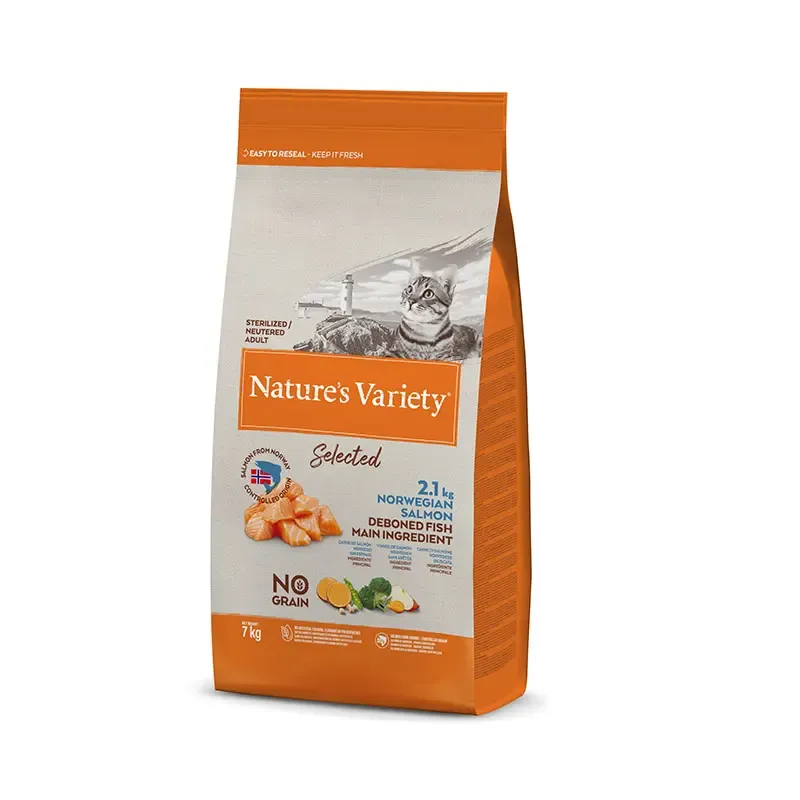 NATURE'S V SELEC FELINE ADULT STERIL SALMON 7KG (NDR)