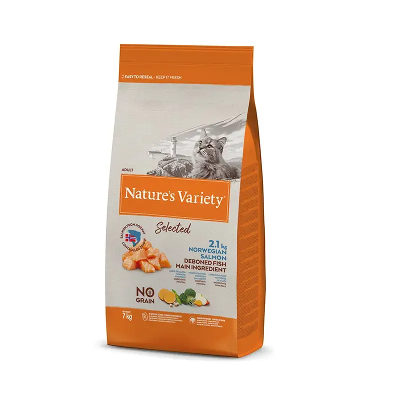 NATURE'S V SELEC FELINE ADULT SALMON NORUEG 7KG (NDR) NATURE'S V SELEC FELINE ADULT SALMON NORUEG 7KG (NDR)