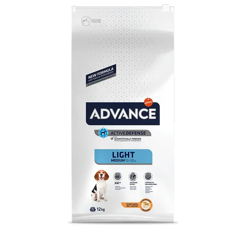 ADVANCE CANINE ADULT LIGHT MEDIUM POLLO 12KG (NDR)