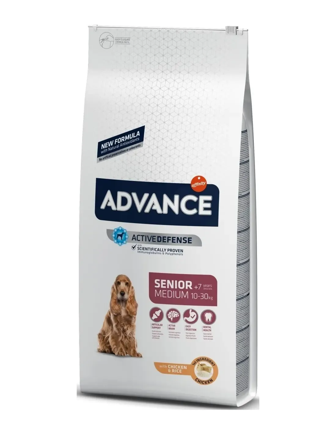ADVANCE CANINE SENIOR MEDIUM POLLO ARROZ 12KG (NDR)