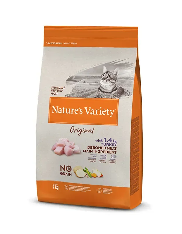 NATURE'S V ORIGINAL FELINE ADULT STERIL PAVO 7KG (NDR)