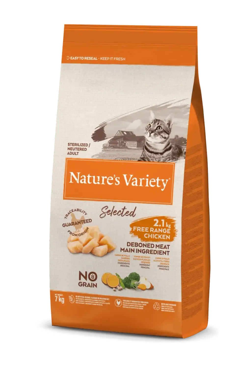NATURE'S V SELEC FELINE ADULT STERIL POLLO 7KG (NDR)