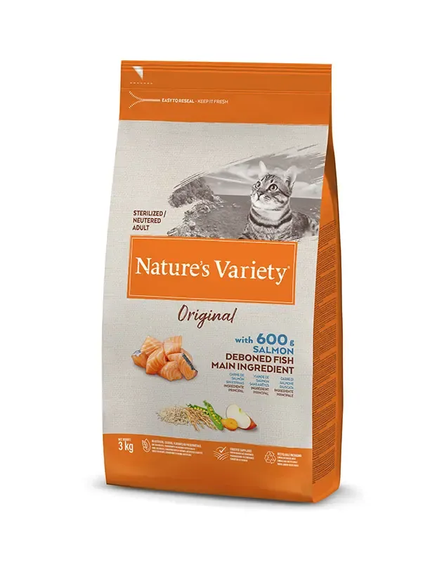 NATURE'S V ORIGIN FELINE ADULT STERIL SALMON 3KG (NDR)