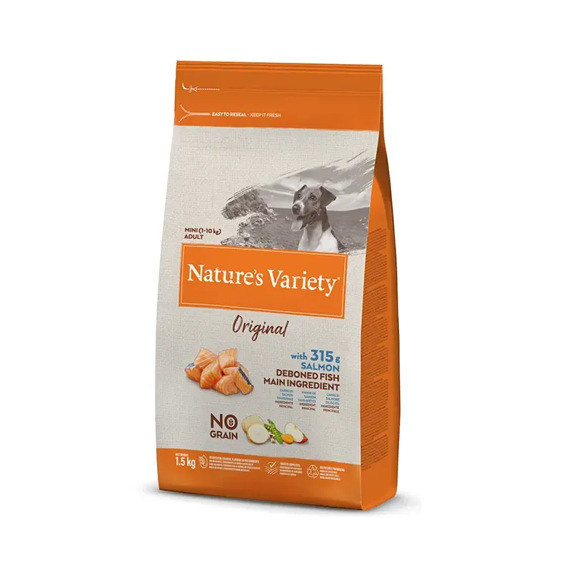 NATURE'S V ORIGIN CANINE ADULT MINI SALMON 1,5KG (NDR)