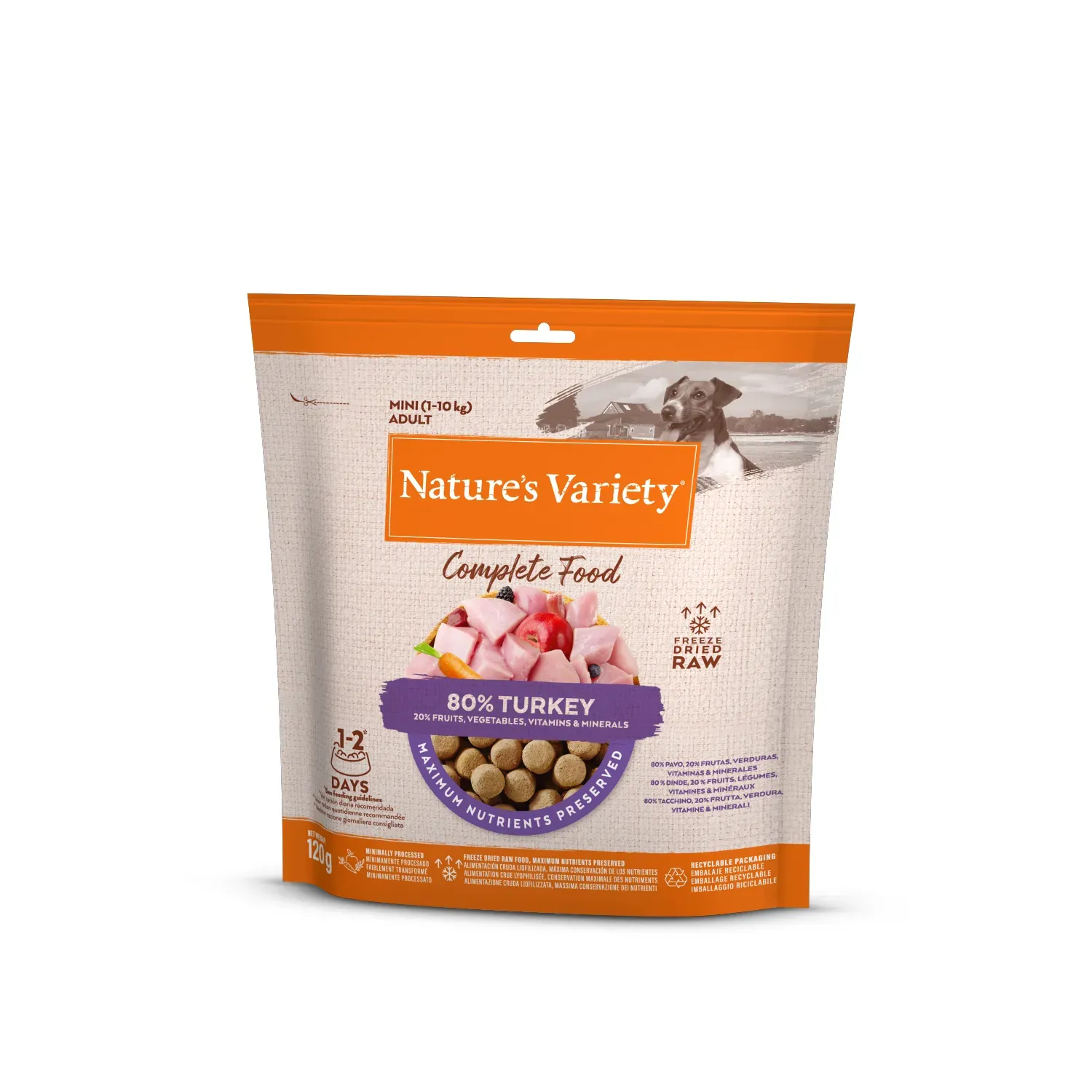 NATURE'S VARIETY FREEZE DRIED COMP FOOD MINI TURKEY 7X120G NATURE'S VARIETY FREEZE DRIED COMP FOOD MINI TURKEY 7X120G