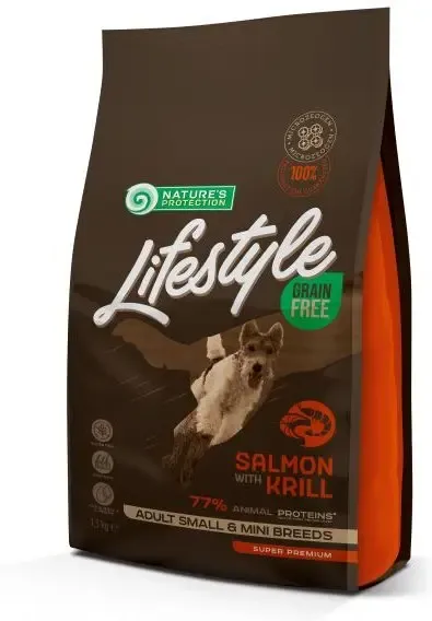 NATURE'S P DOG LIFESTYLE GF SMALL & MINI SALMON & KRILL 1,5K