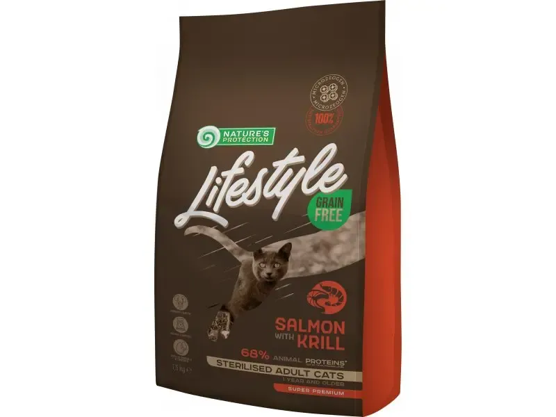 NATURE'S P CAT LIFESTYLE GF ESTERILIZ SALMON & KRILL 1,5K