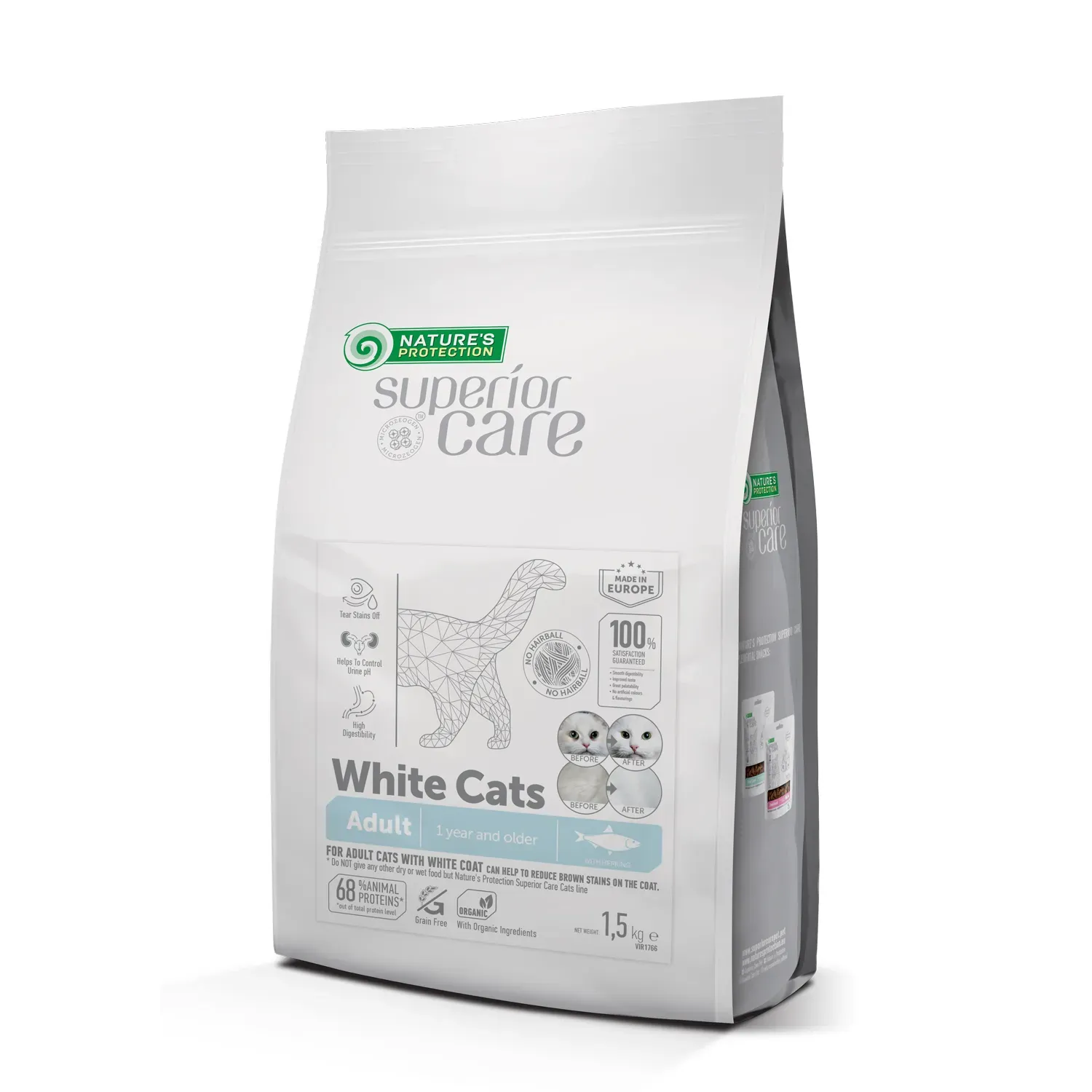 NATURE'S P SC WHITE CAT ADULT ALL BREED GF ARENQUE 1,5KG