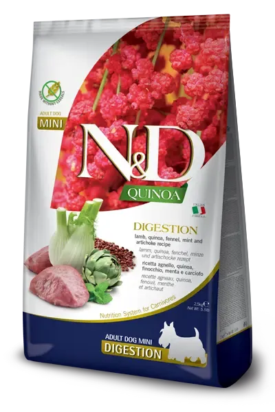 FARMINA ND DOG QUINOA DIGESTION CORDERO MINI 800GR FARMINA ND DOG QUINOA DIGESTION CORDERO MINI 800GR