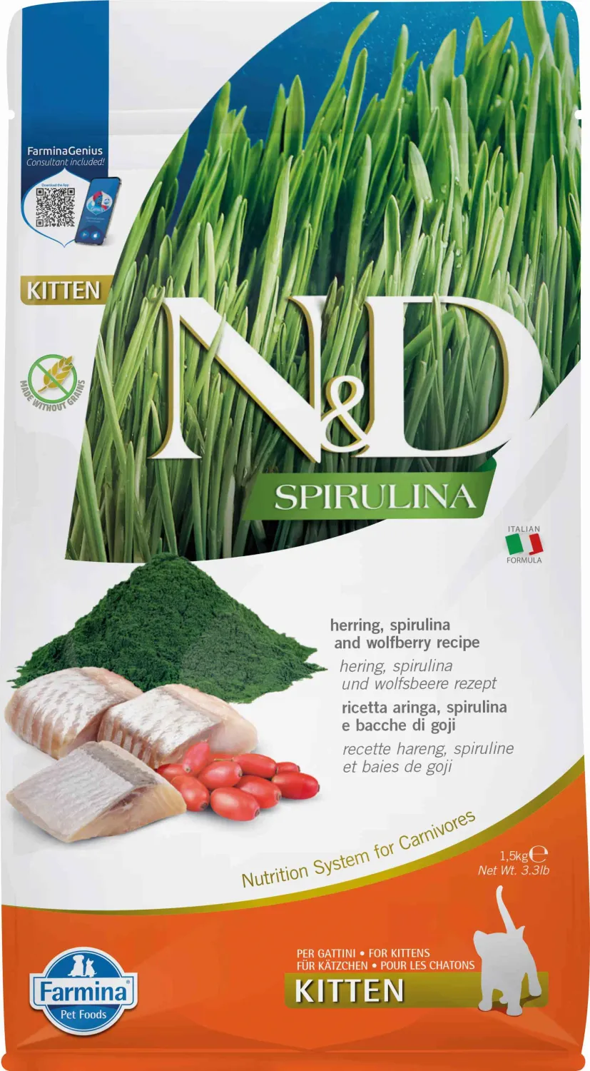 FARMINA ND CAT SPIRULINA KITTEN ARENQUE 1,5KG
