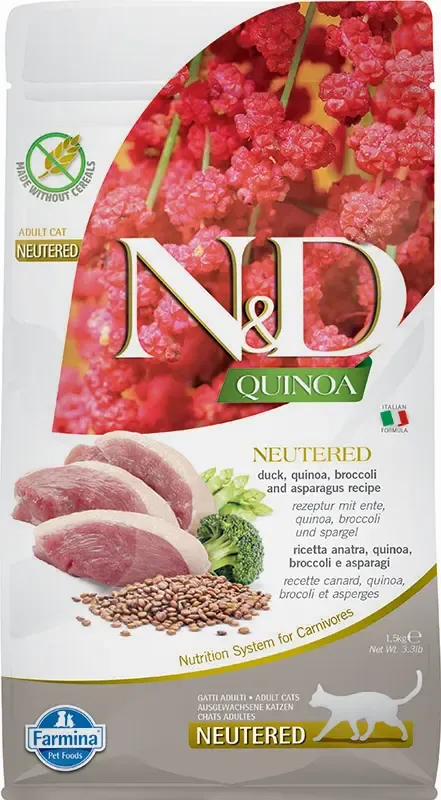 FARMINA ND CAT QUINOA NEUTERED PATO 1,5KG