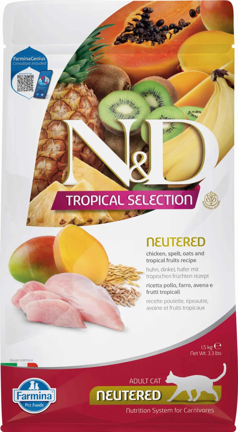 FARMINA ND CAT TROPICAL SELECTION NEUTERED POLLO 1,5KG