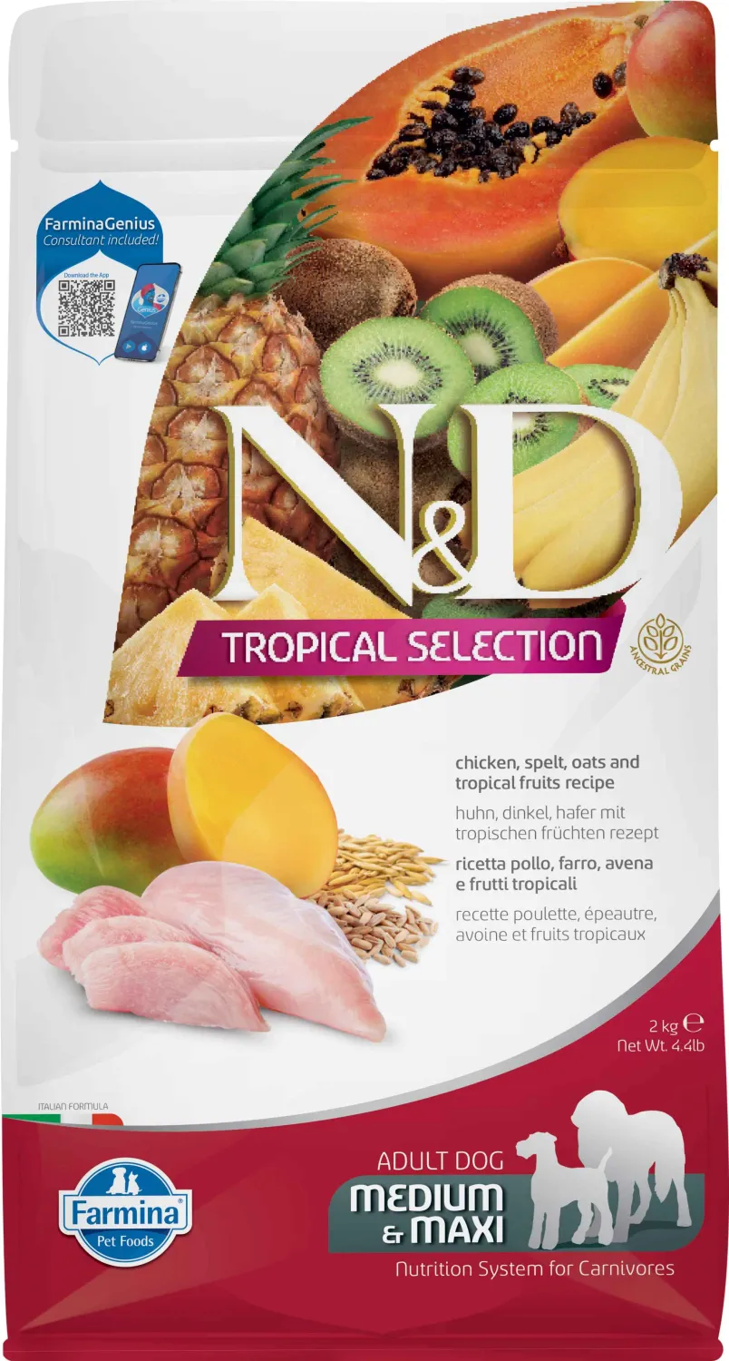FARMINA ND DOG TROPICAL SELECTION MED MAXI POLLO 2KG FARMINA ND DOG TROPICAL SELECTION MED MAXI POLLO 2KG