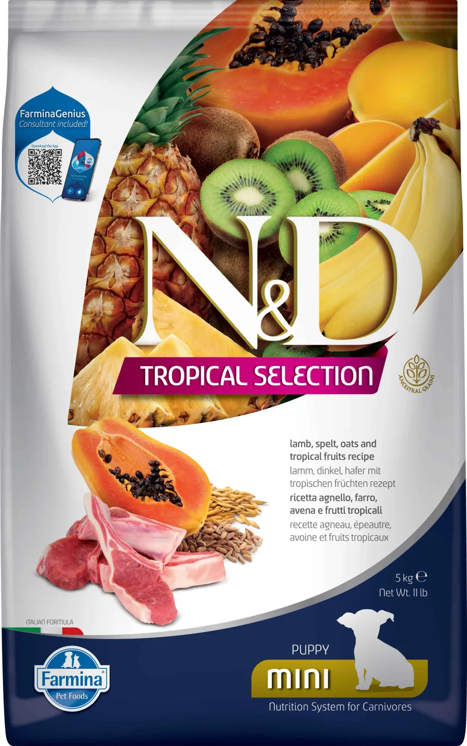 FARMINA ND DOG PUPPY TROPICAL SELECTION MINI CORDERO 5KG
