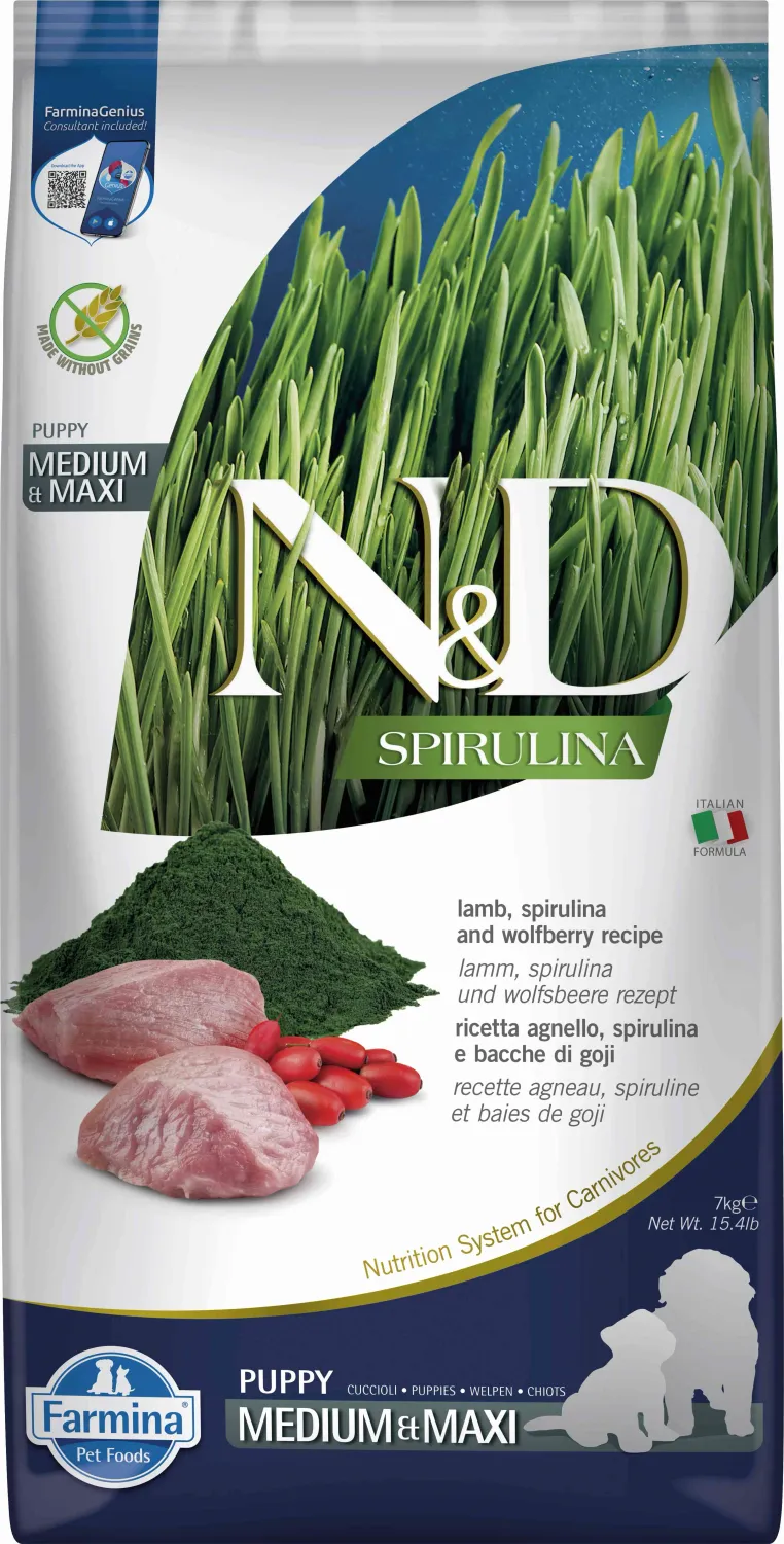 FARMINA ND DOG PUPPY SPIRULINA MEDIUM MAXI CORDERO 7KG FARMINA ND DOG PUPPY SPIRULINA MEDIUM MAXI CORDERO 7KG