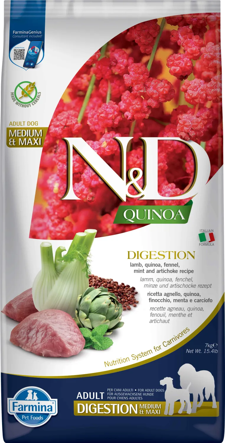 FARMINA ND DOG QUINOA DIGESTION CORDERO MED/MAXI 7KG