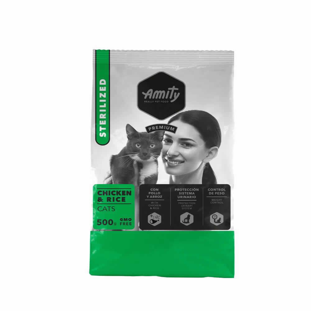 AMITY P CATS CHICKEN&RICE STERILIZED 600 GR