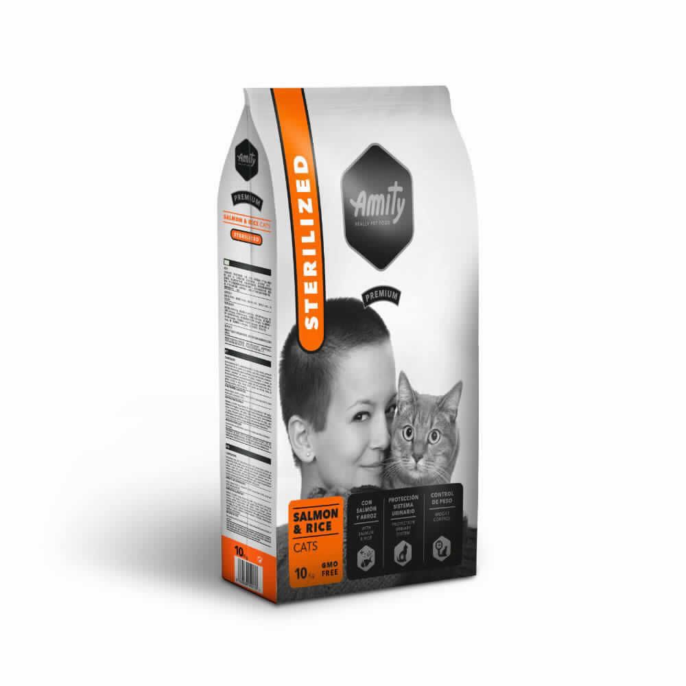 AMITY P CATS SALMON&RICE STERILIZED 10 KG