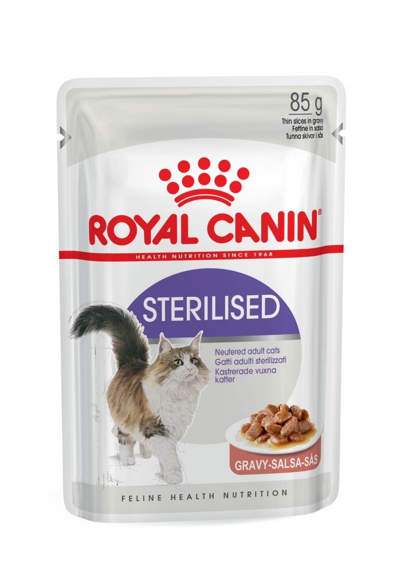 ROYAL CANIN FELINE STERILISED GRAVY 12 BOLSITAS X 85G