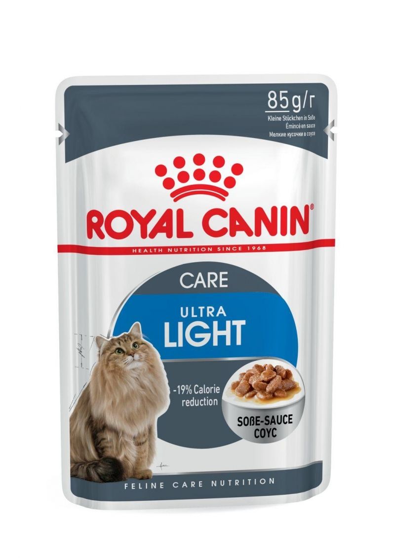 ROYAL CANIN FELINE ULTRA LIGHT GRAVY 12 BOLSITAS X 85G