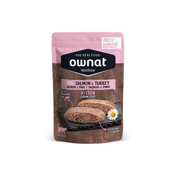OWNAT GATO WETLINE KITTEN SALMON&TURKEY 12X85G