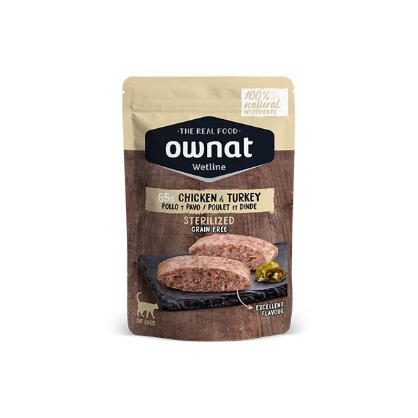 OWNAT GATO WETLINE STERILIZED CHIKEN&TURKEY 12X85G OWNAT GATO WETLINE STERILIZED CHIKEN&TURKEY 12X85G