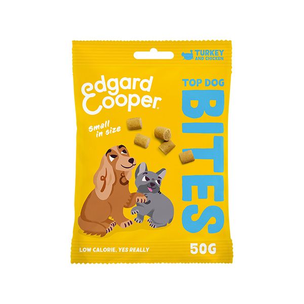 EDGARD & COOPER CANINE BITE/BOCADITO PEQUEÑO PAVO 15X50G