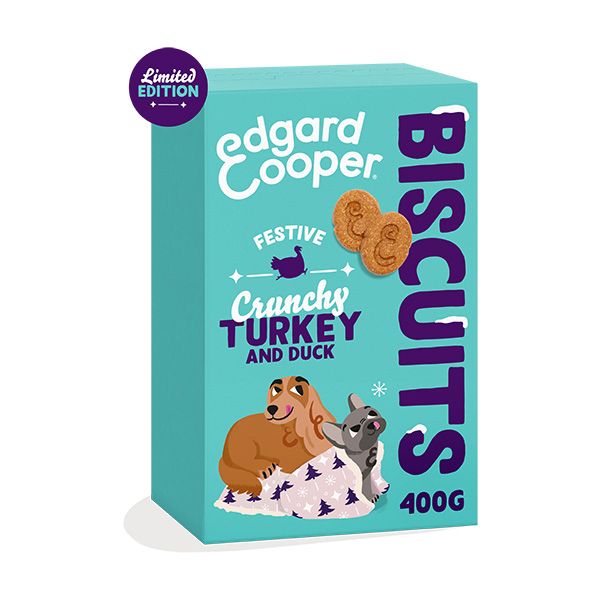 EDGARD & COOPER  CANINE GALLETAS PAVO/PATO NAVIDAD 7X400G