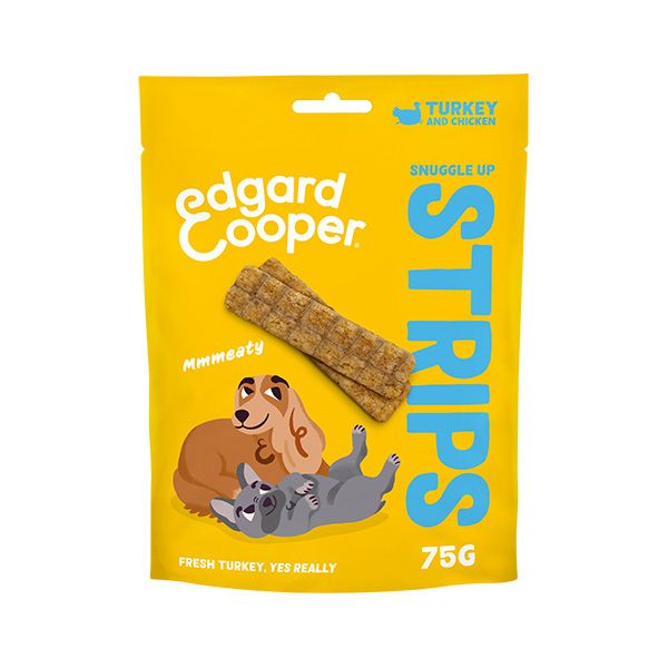 EDGARD & COOPER  CANINE TIRAS PAVO 10X75G
